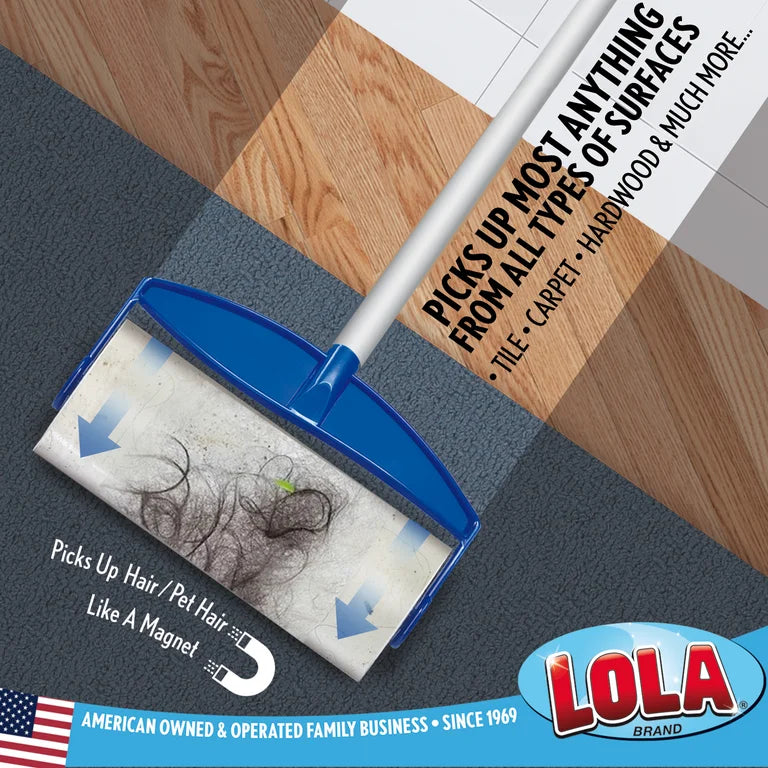 LOLA ROLA Sticky Mop Refill, Pet Hair/Lint Remover & Cleaner, Adhesive Roller - 1 Pack