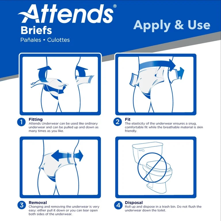 Attends Adult Incontinence Briefs XL Heavy Absorbency DDP40, 20 Count