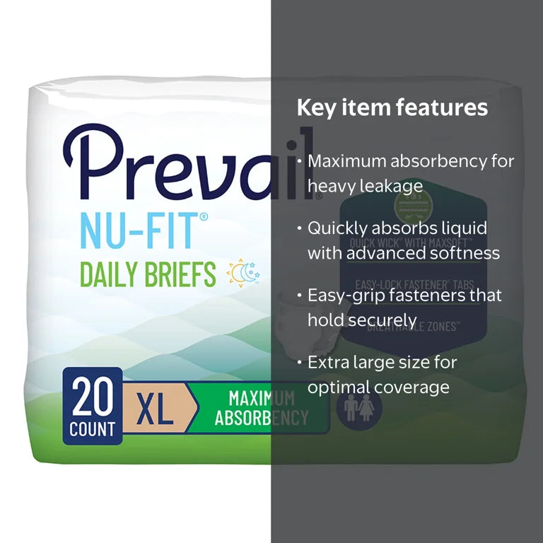 Prevail Nu-Fit Adult Incontinence Brief