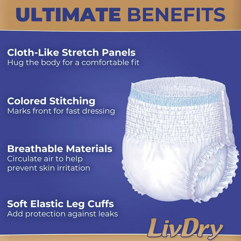 LivDry Ultimate Adult Diapers Incontinence
