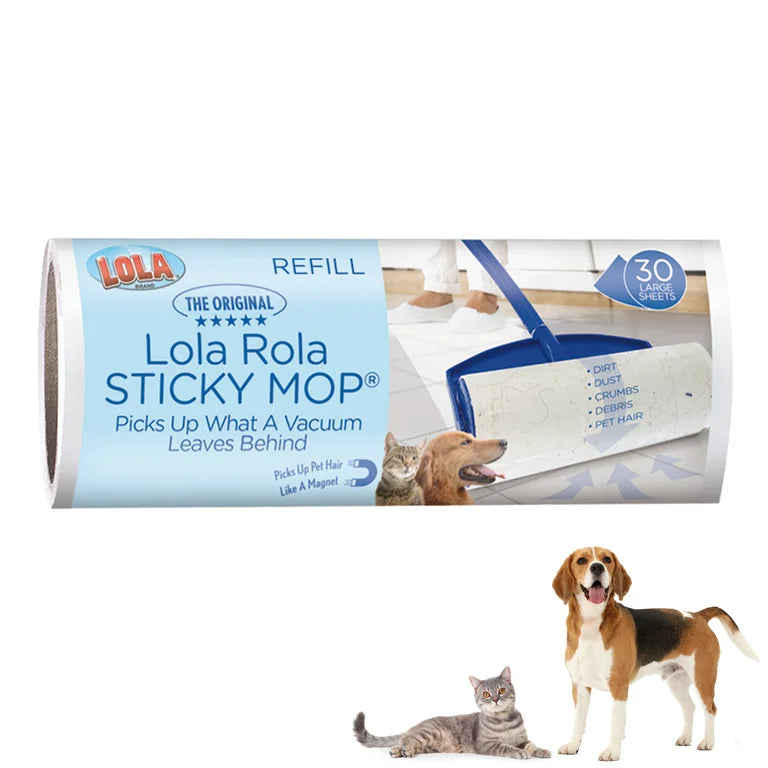 LOLA ROLA Sticky Mop Refill, Pet Hair/Lint Remover & Cleaner, Adhesive Roller - 1 Pack