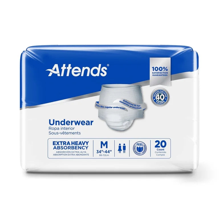 Attends Underwear, Extra Heavy Absorbency, Medium, 20 Count