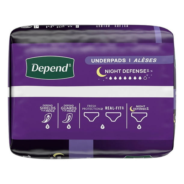 Depend Night Defense Disposable Underpads, 36 x 21 in, 12 Count