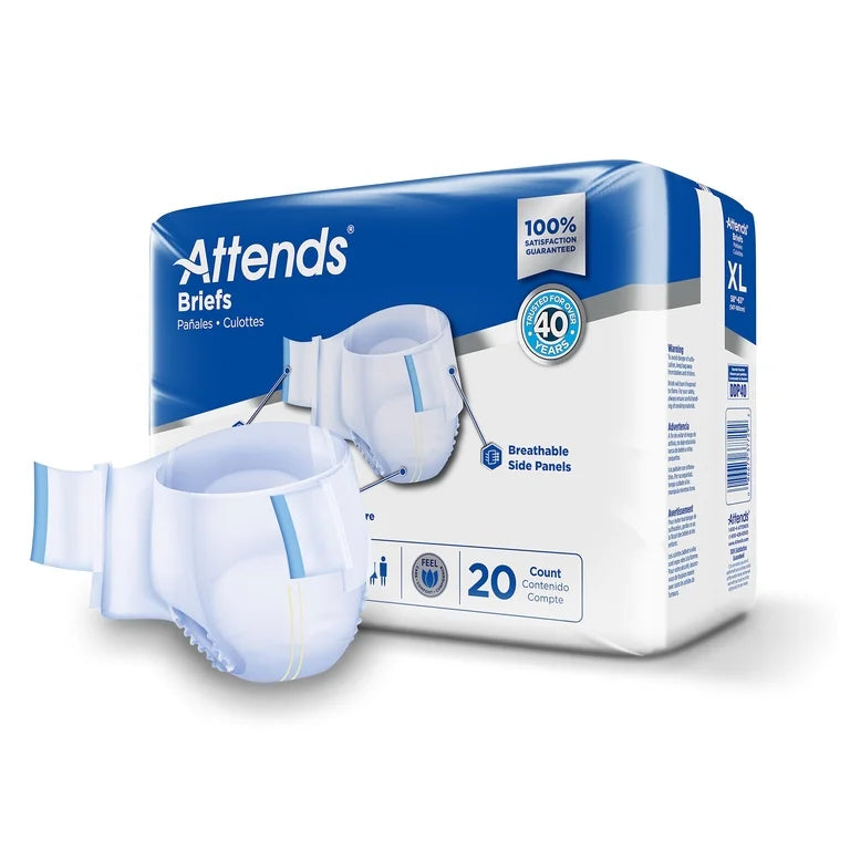 Attends Adult Incontinence Briefs XL Heavy Absorbency DDP40, 20 Count