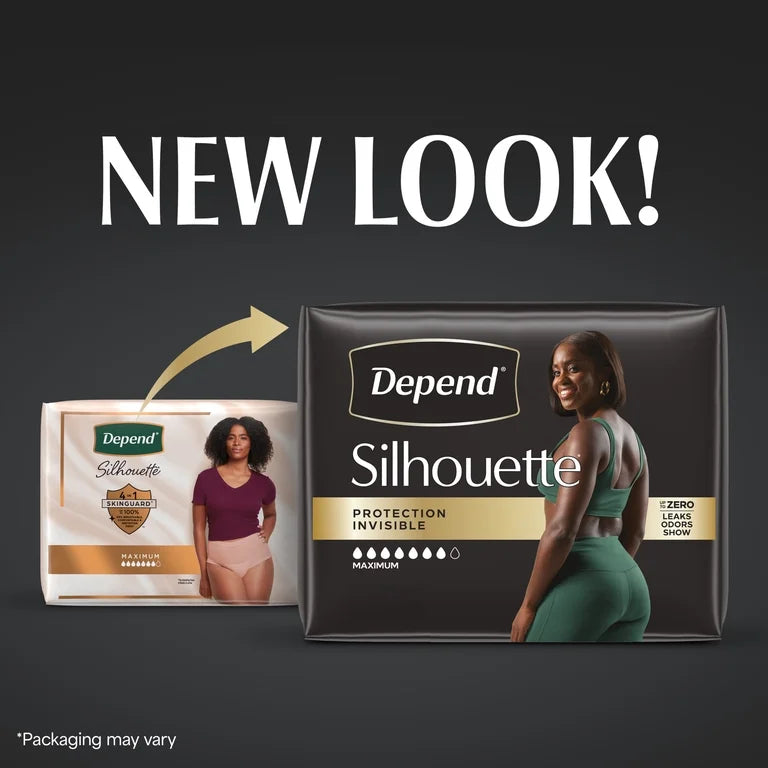 Depend Silhouette Women’s Incontinence & Postpartum Bladder Leak Underwear, M, 14 Count