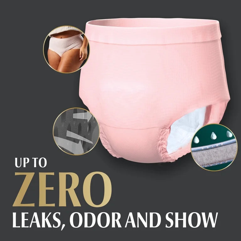 Depend Silhouette Women’s Incontinence & Postpartum Bladder Leak Underwear, M, 14 Count